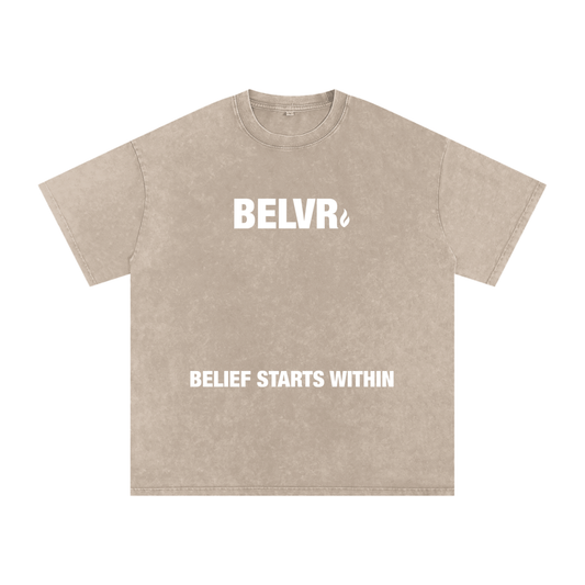 Snow Washed Oversized Cotton T-Shirt